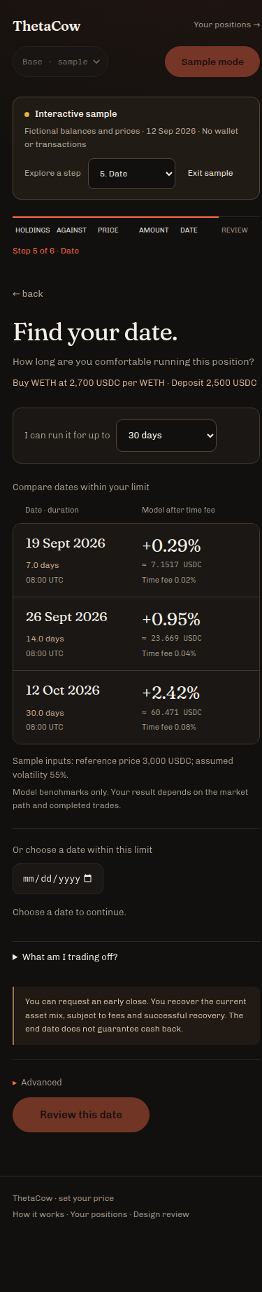 Implemented compact mobile date comparison